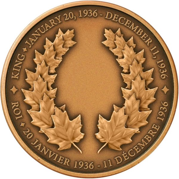 King Edward VIII Copper High-Relief Medallion (Canada 2009)